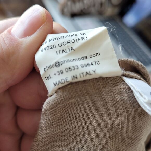 PHILO Italian Linen Pants Flowy Oversized Tan Brown Nuetral European Size 44 - Picture 8 of 10